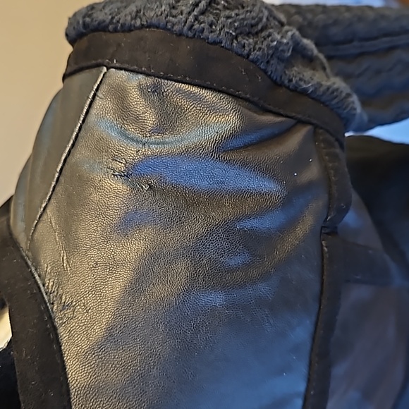 Anthropologie Elevenses Knit and faux leather jacket - Picture 12 of 13